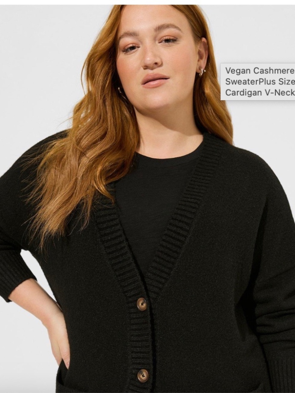 Vegan Cashmere Boyfriend Cardigan V-Neck Sweater - LIKE NEW